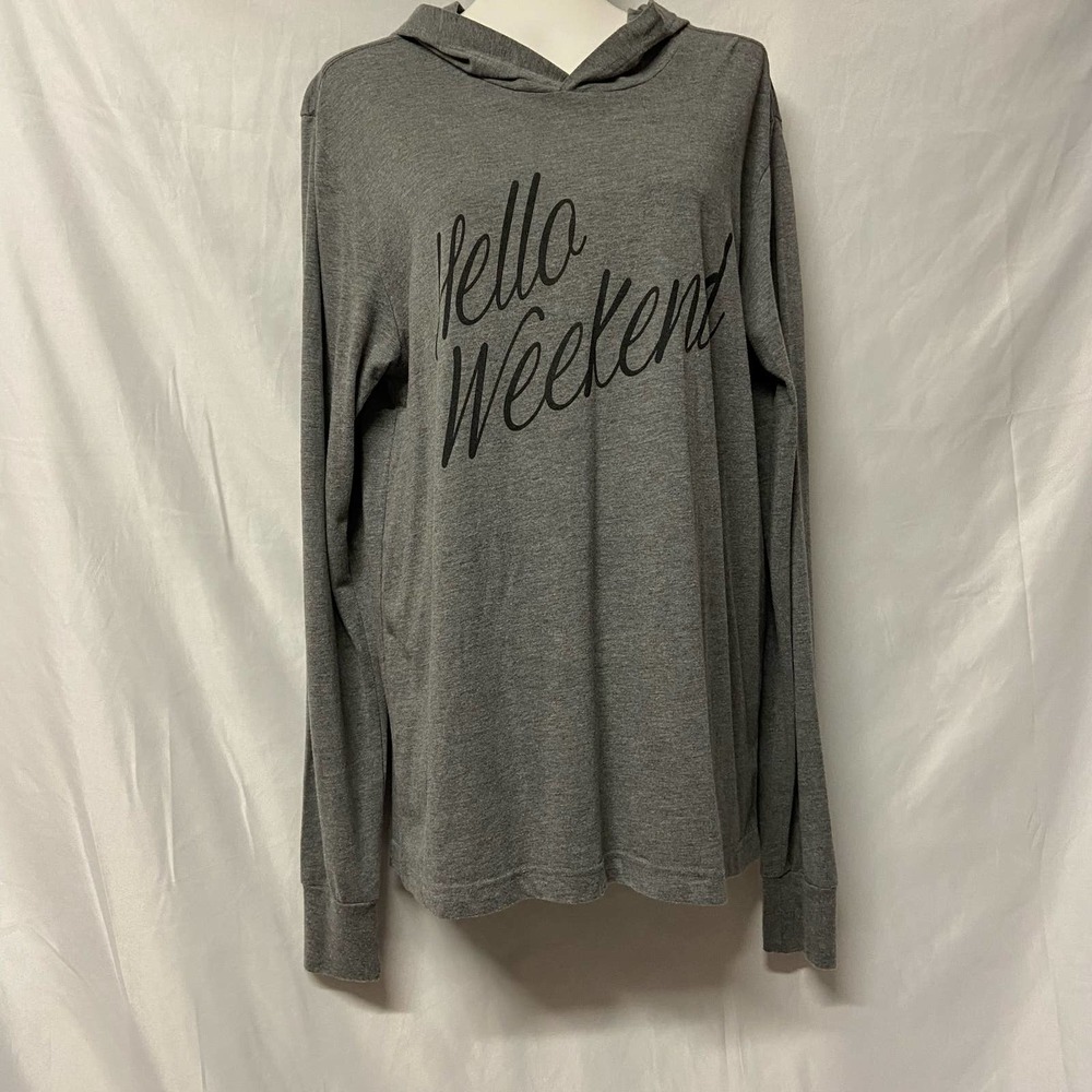 Color Image Hoodie Hello Weekend Light Weight Sweat Shirt Size M